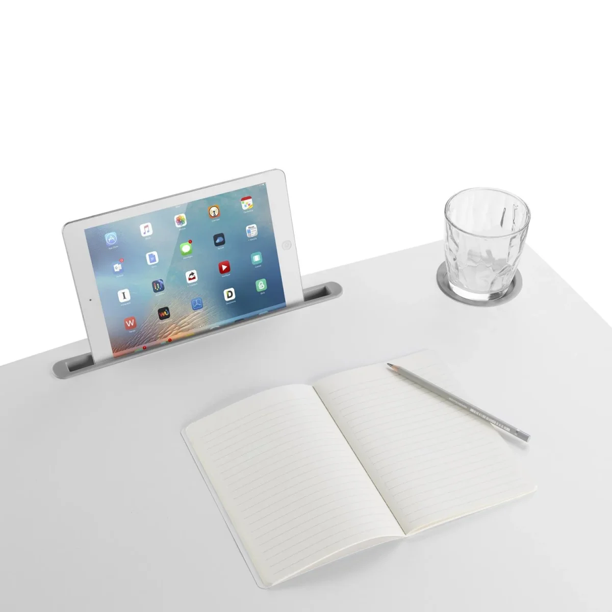 Table d'ordinateur portable à hauteur réglable avec roulettes et un tiroir Bureau assis-debout Réglable en hauteur jusqu'à 113cm max. 8kg (Blanc) – Image 6