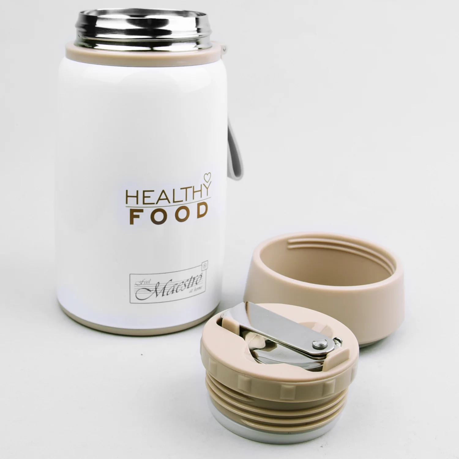 Conteneur alimentaire Thermos Conteneur alimentaire thermique en acier inoxydable avec cuillère pliable 800ml – Image 3