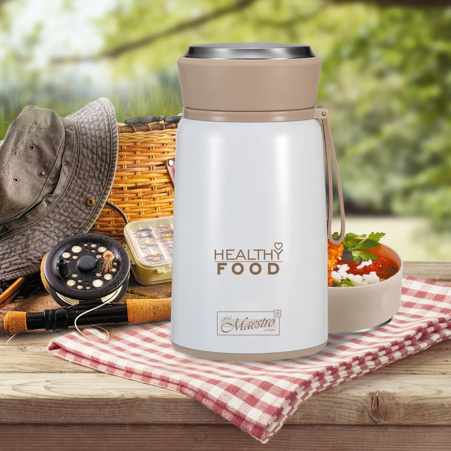 Conteneur alimentaire Thermos Conteneur alimentaire thermique en acier inoxydable avec cuillère pliable 800ml – Image 5