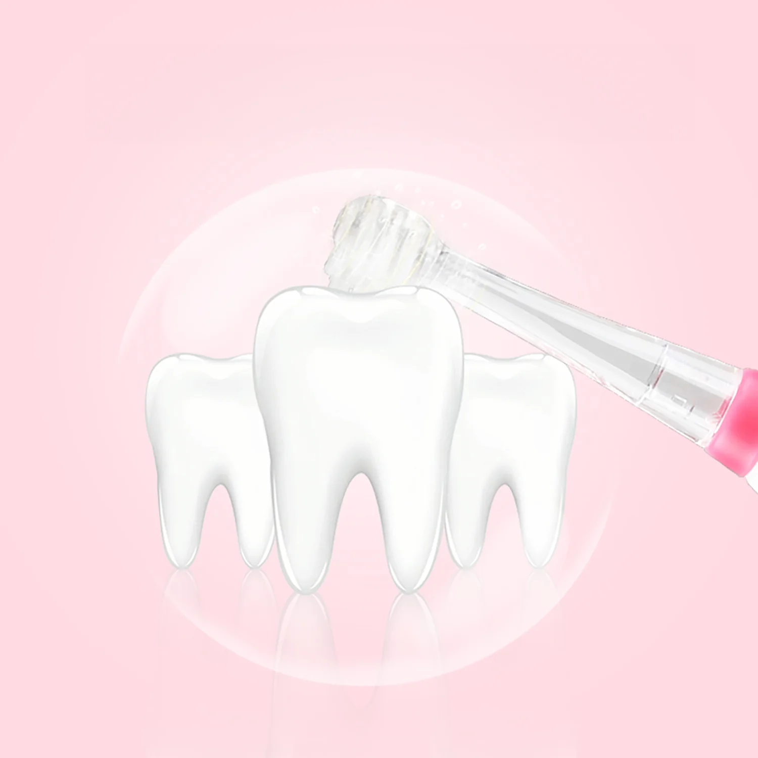 Brosse à dents sonique pour enfants SEAGO, rose, 1xAA 1,5V (non inclus), 4 embouts, SG-902 Pink – Image 3