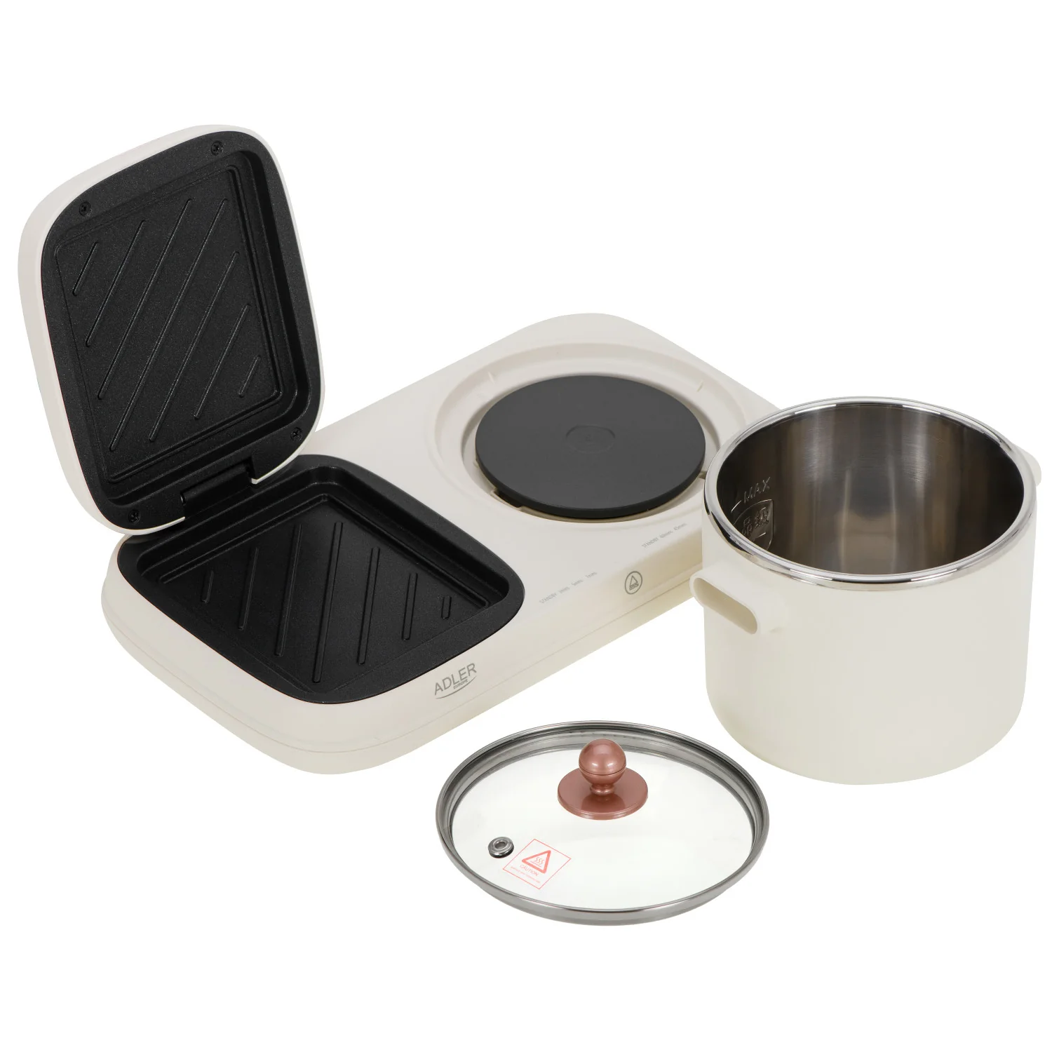 Station de petit-déjeuner 2 en 1 - gril et marmite Adler AD 6421 – Image 9
